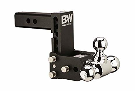 BW TS30048B - Class 4, "Tow & Stow" Adjustable 5" Drop Black Tri-Ball Mount for 3" Receivers - Young Farts RV Parts