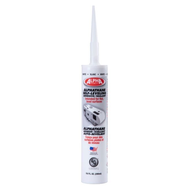 Alpha Systems 862215 - Alphatane 100% Solids Self-Leveling Sealant, White (9.8 Oz. Tube) - Young Farts RV Parts