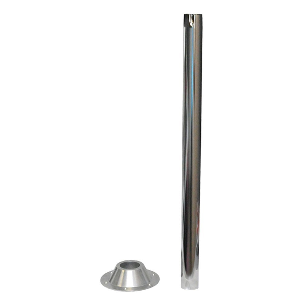 AP Products 013-1119 - Round Surface Mount Pedestal Base, Chrome - Young Farts RV Parts