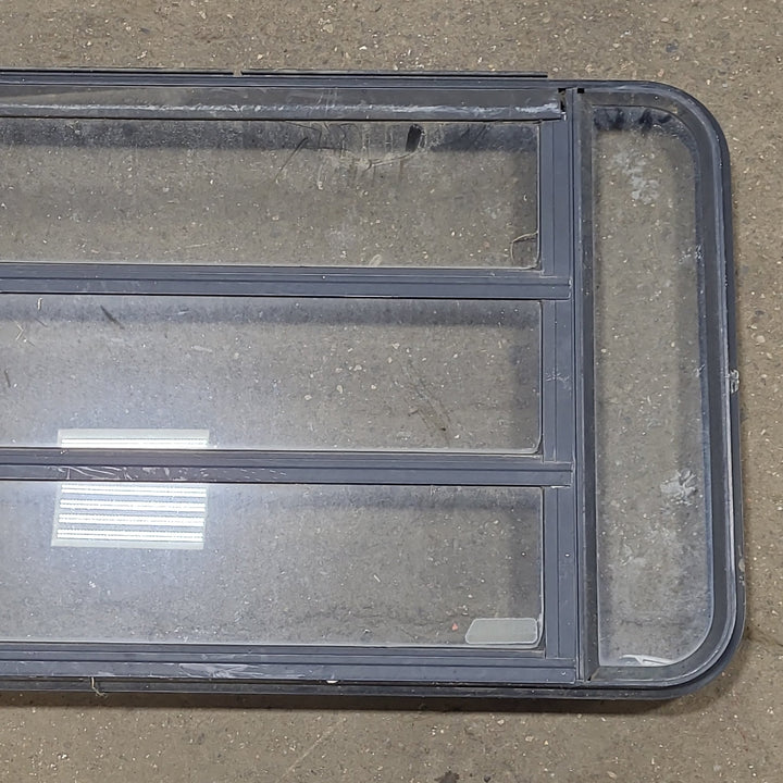 Black Radius Emergency Opening Window : 34 1/4" W X 20 7/8" H X 1 1/2" D - Young Farts RV Parts