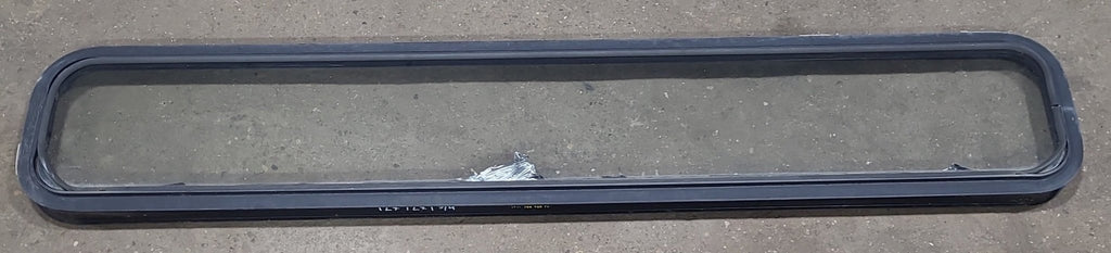 Black Radius Non Opening Window : 72" W X 12" H X 1 3/4" D - Young Farts RV Parts