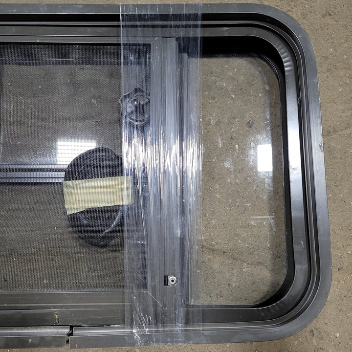Black Radius Opening Window : 24 1/2" W X 15 1/2" H X 2" D - Young Farts RV Parts