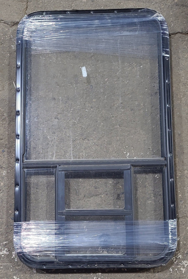 Black Radius Opening Window : 24 1/2" W x 41 3/4" H x 1 3/4" D - Young Farts RV Parts