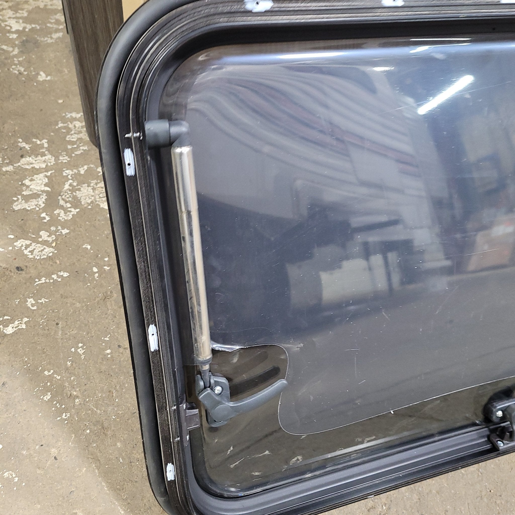 Black Radius Opening Window : 29 1/4" W X 18 1/4" H X 1" D - Young Farts RV Parts