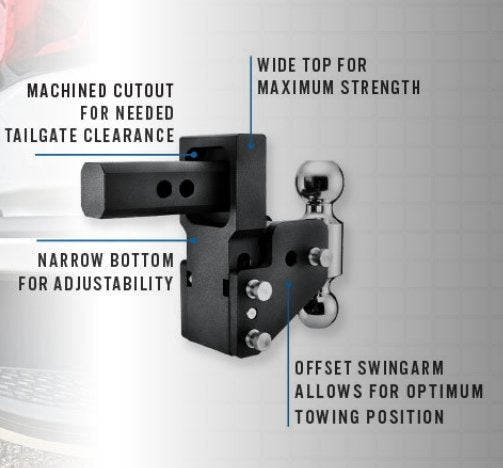 BW TS10064BMP - Tow & Stow Adjustable Ball Mount 1-7/