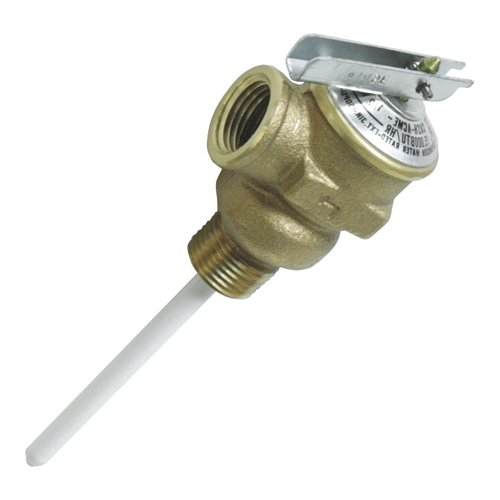 Camco 10471 T&P Valve 3/4" - w/4" Probe Coated 150psi Bilingual(BULK) - Young Farts RV Parts
