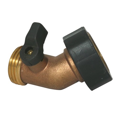 Camco 20173 Shut Off Valve Brass 45° - Bilingual - Young Farts RV Parts