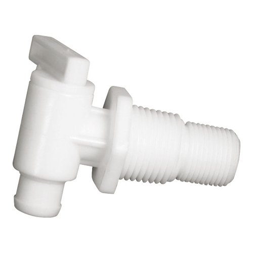 Camco 22243 Drain Valve - 3/8" or 1/2" MPT Barb without Flange, Bilingual - Young Farts RV Parts