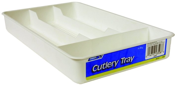 Camco 43508 Cutlery Tray - White - Young Farts RV Parts