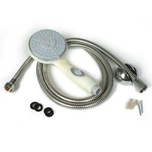 Camco 43715 - Shower Head Kit - Off WHite w/OO includes hose,head,mount & hardware - Young Farts RV Parts