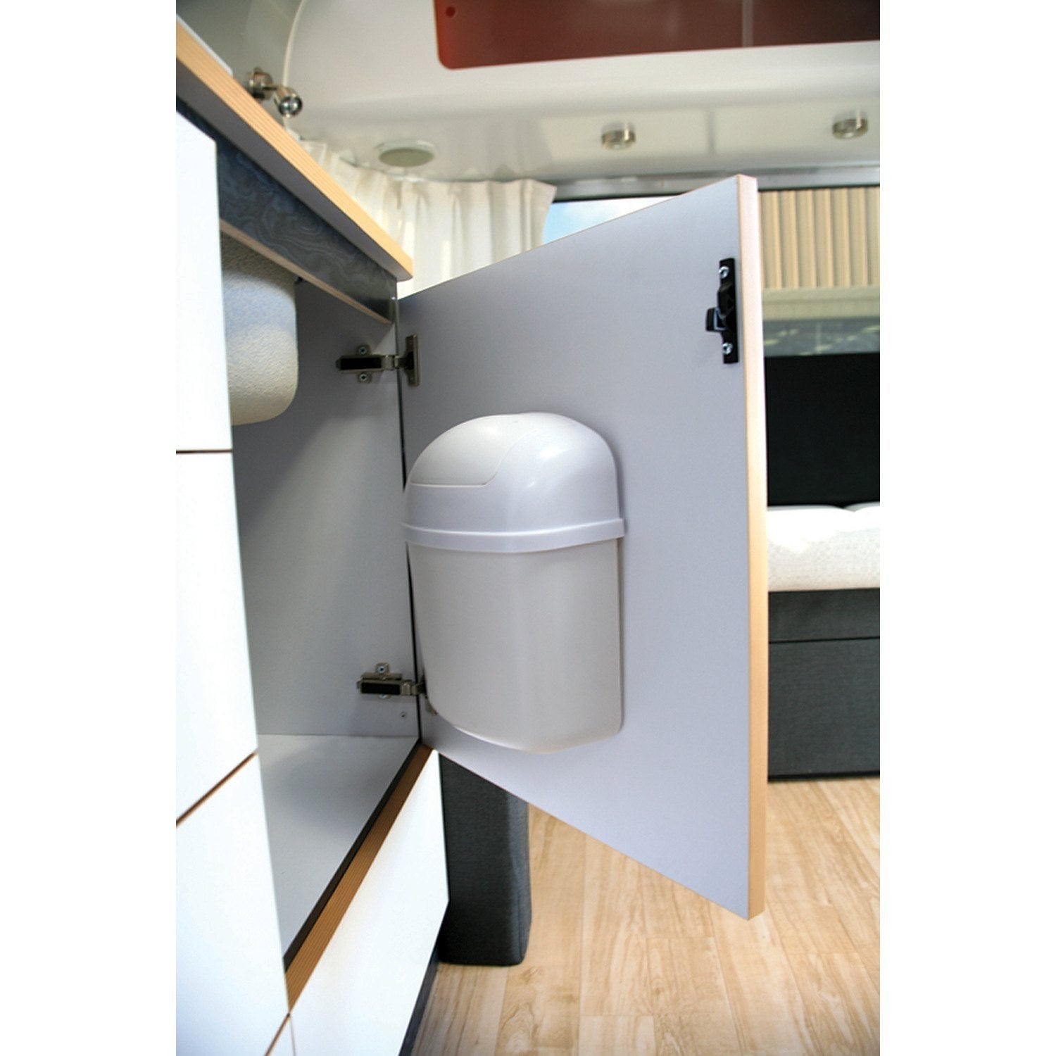 Camco 43961 Wall Mount Trash Can - Bilingual - Young Farts RV Parts