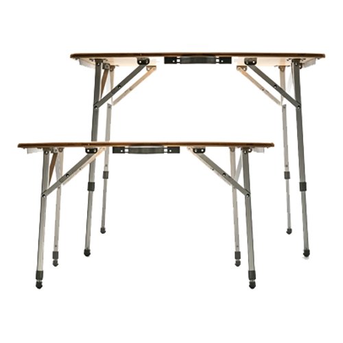 Camco 51893 - Bamboo Folding Table - w/Al Legs, Adjustable, Solid (31.4x23.6x18"-26"h) - Young Farts RV Parts