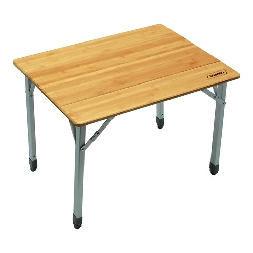Camco 51895 Bamboo Folding Table - w/Al Legs,Adj,Cmpct(25.5x19.75x18-25.5) - Young Farts RV Parts