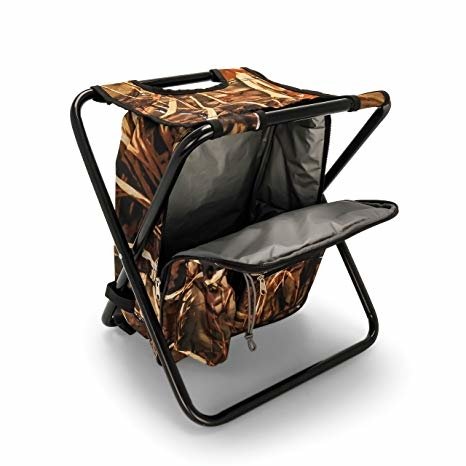 Camco 51908 Camping Stool Backpack Cooler - Camouflage - Young Farts RV Parts