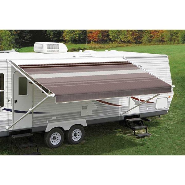 Carefree JU188A00 - 1Pc Fabric 18' Sierra Brown Awning with White Weatherguard - Young Farts RV Parts