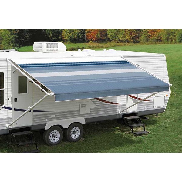 Carefree JU208E00 - 1Pc Fabric 20' Ocean Blue Awning with White Weatherguard - Young Farts RV Parts