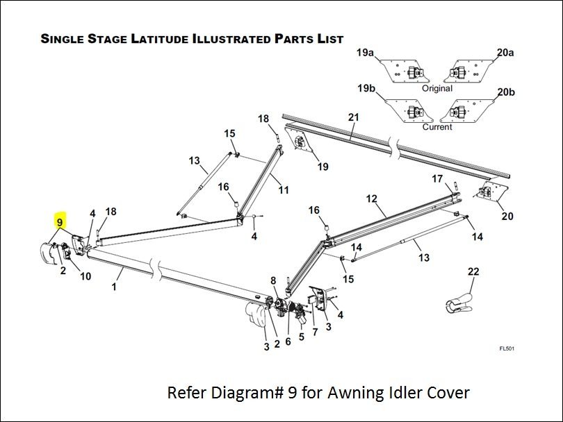 Carefree R001785-006 - Latitude Awning Motor Cover - Young Farts RV Parts