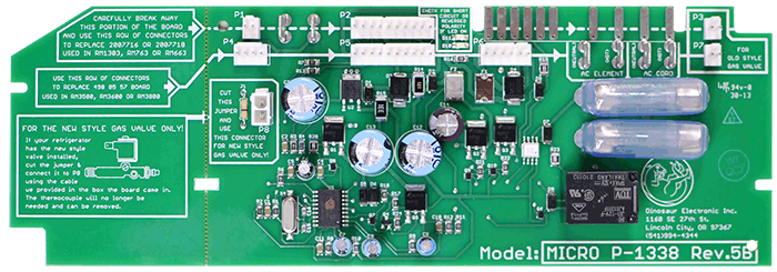 Dinosaur Electronics MICRO P-1338 Replacement Dometic Board (REV 5) | RM 3500, RM 3600 , RM 3800 , RM 663, RM 763 , RM 1303 - Young Farts RV Parts