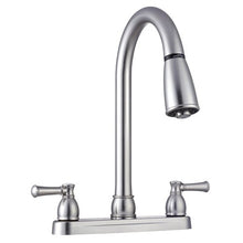 Load image into Gallery viewer, Dura Faucet DF-PK350L-SN - Dura Non-Metallic Dual Lever Pull-Down RV Kitchen Faucet - Brushed Satin Nickel - Young Farts RV Parts