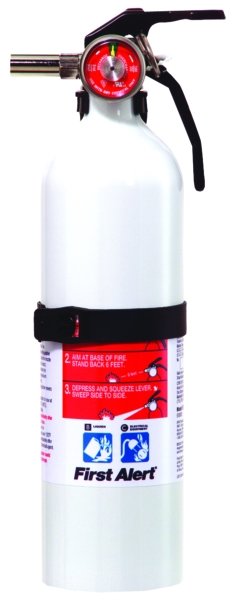 First Alert FE5GO-MNA - RV White Fire Extinguisher 5-B, C with Gauge - Young Farts RV Parts