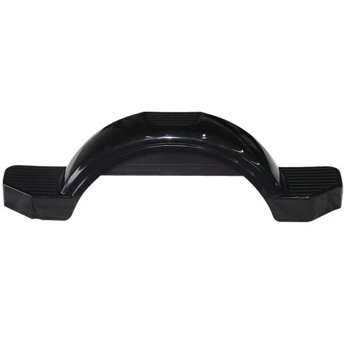 Fulton 008582 - Single Axle Trailer Fender with Top and Side Steps - Black Plastic - 12" Wheels - Young Farts RV Parts