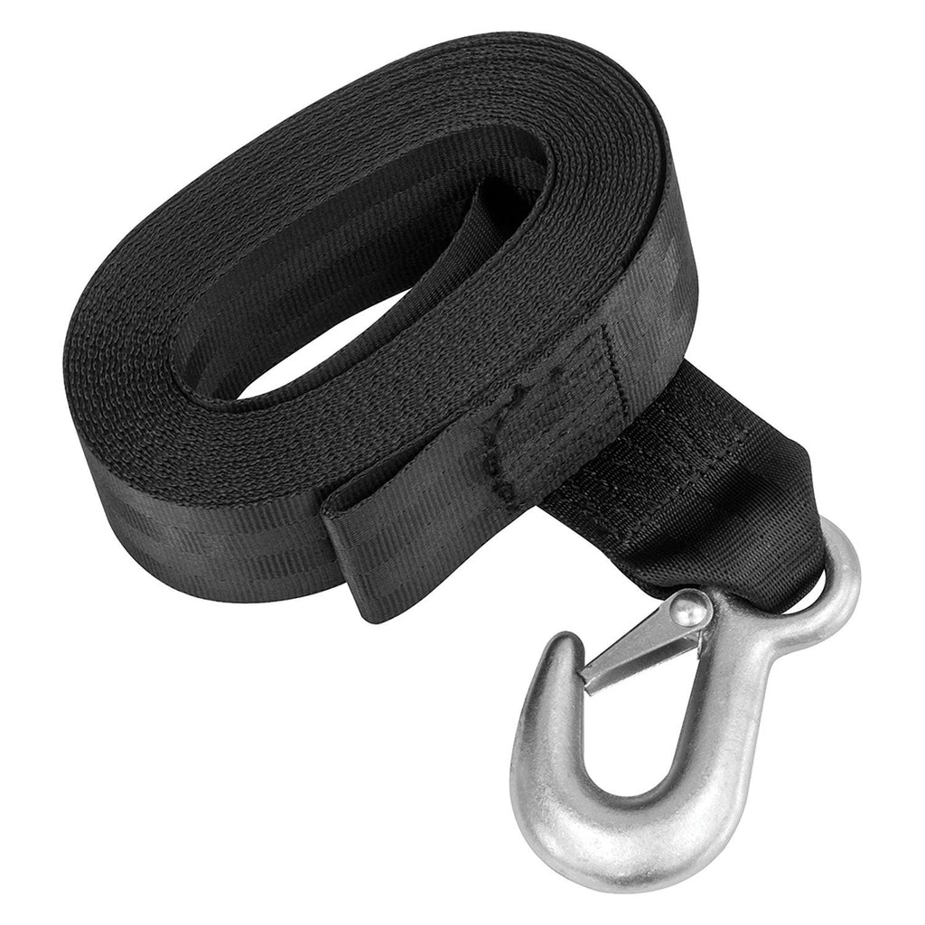 Fulton 501202 20' x 2" Black Winch Strap With Hook - Young Farts RV Parts