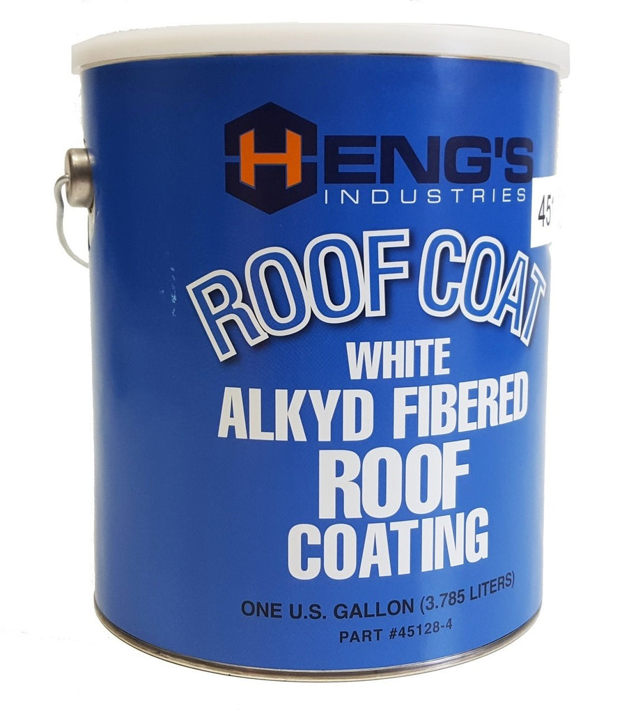 Heng's® 45128-4 - Plas-T-Cote™ 128 oz. Alkyd Fibered Metal/Fiberglass White Roof Coating - Young Farts RV Parts