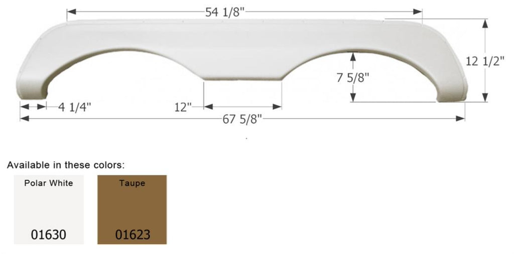 Icon 01630 Fender Skirt for Mckenzie And Holiday Rambler Starwood LX/ Lakota/ Medallion 67-5/8 Inch 12-1/2 Inch, Polar White - Young Farts RV Parts