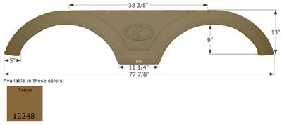 Icon Fender Skirt Keystone Brands Including Passport/ Premier 77-7/8 Inch 13 Inch Taupe 12248 - Young Farts RV Parts