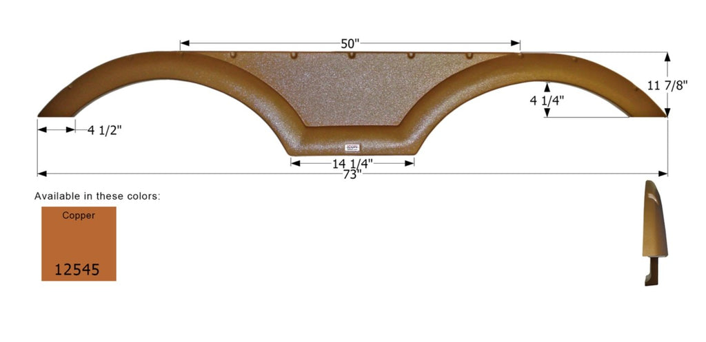 Icon Fender Skirt Various Coachmen Brands Including Freedom Express 73 Inch 11-7/8 Inch Copper 12545 - Young Farts RV Parts