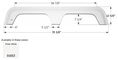 Icon Fender Skirt Various Coachmen Brands Including Royal 70-3/8 Inch 12-5/8 Inch Polar White 01653 - Young Farts RV Parts