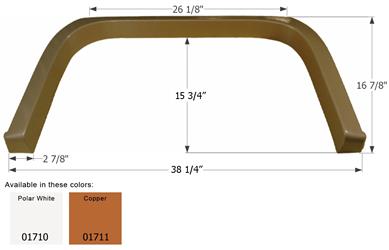 Icon Fender Skirt Various Coachmen Brands Including Shasta Freeport/ Leprechaun/ Santara 38-1/4 Inch 16-7/8 Inch Polar White 01710 - Young Farts RV Parts