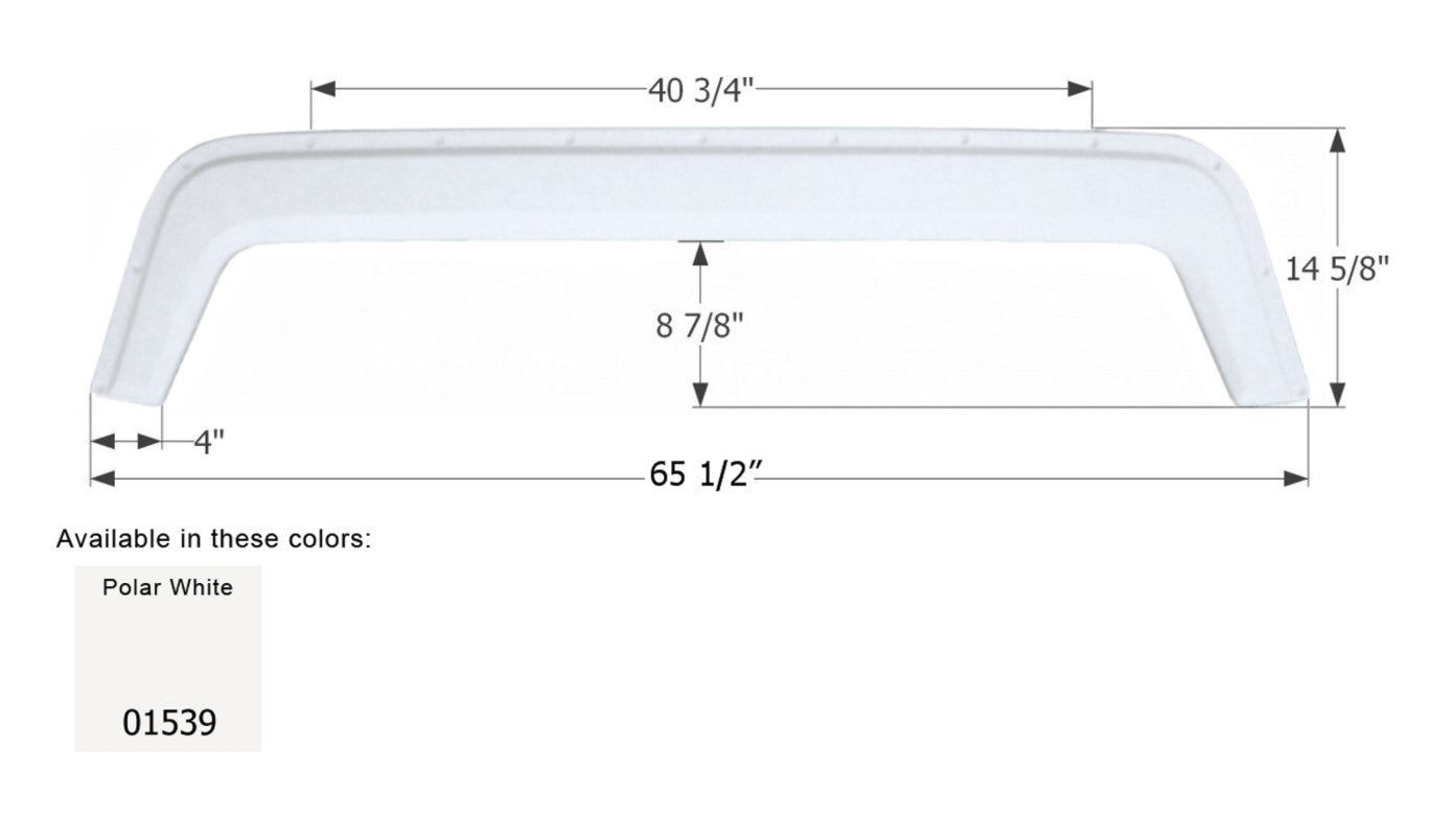 Icon Fender Skirt Various Fleetwood Brands Including Wilderness/ Prowler 65-1/2 Inch 14-5/8 Inch Polar White 01539 - Young Farts RV Parts