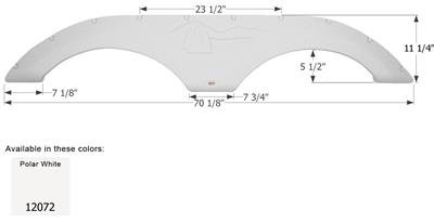 Icon Fender Skirt Various Forest River Brands Including Wildcat 70-1/8 Inch 11-1/4 Inch Polar White 12072 - Young Farts RV Parts