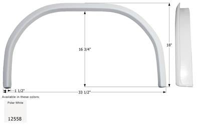 Icon Fender Skirt Various Jayco Brands Including Eagle 33-1/2 Inch 18 Inch Polar White 12558 - Young Farts RV Parts