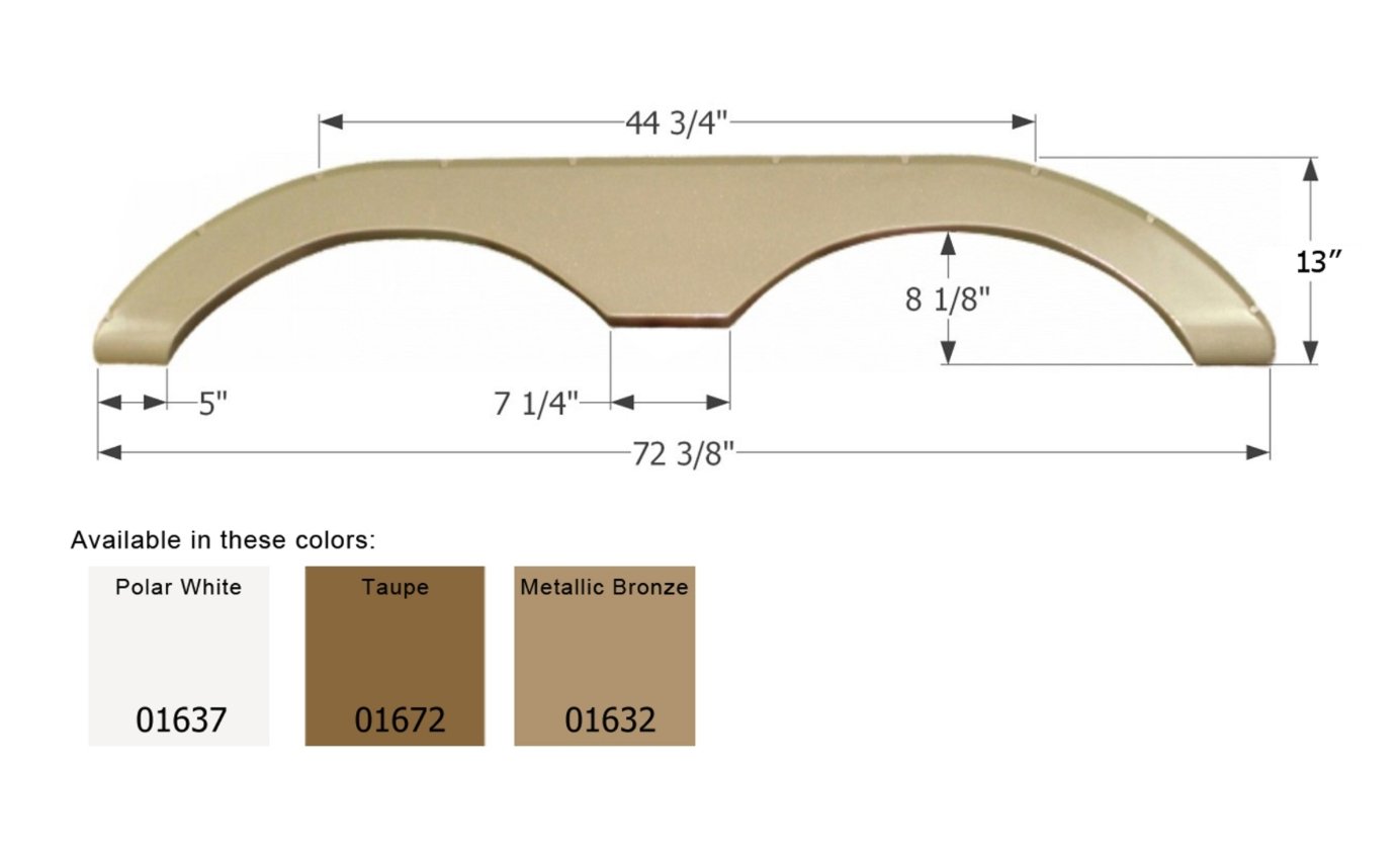 Icon Fender Skirt Various Keystone Brands Including Laredo/ Challenger 72-3/8 Inch 13 Inch Polar White 01637 - Young Farts RV Parts