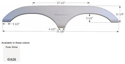 Icon Fender Skirt Various Keystone Brands Including Montana 75-3/8 Inch 11-1/4 Inch Polar White 01626 - Young Farts RV Parts