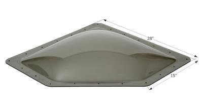 Icon Neo Angle Skylight 4" Bubble Type Dome Opening 12" x 24" Smoke - 12081 - Young Farts RV Parts