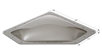 Icon Neo Angle Skylight 4" Bubble Type Dome Opening 8" x 20" Smoke - 12114 - Young Farts RV Parts