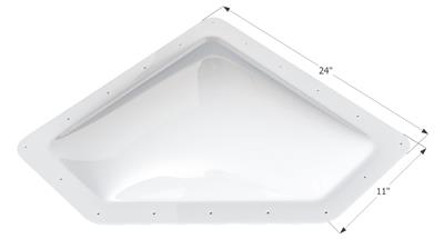 Icon Neo Angle Skylight 4 Inch High Bubble Type Dome 11" x 24" White - 01865 - Young Farts RV Parts