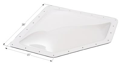 Icon Neo Angle Skylight 4 Inch High Bubble Type Dome 15" x 28" Clear - 01866 - Young Farts RV Parts