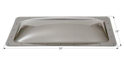 Icon Rectangular Skylight 4" Bubble Type Dome Opening 14" x 30" Smoke - 12117 - Young Farts RV Parts