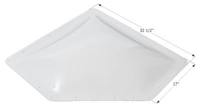 Icon Rectangular Skylight 4" Bubble Type Dome Opening 17-1/2 x 33-1/2 Smoke - 12198 - Young Farts RV Parts