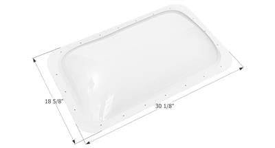 Icon Rectangular Skylight 5-1/2" Bubble Type Opening 15.75 x 27" White - 12156 - Young Farts RV Parts