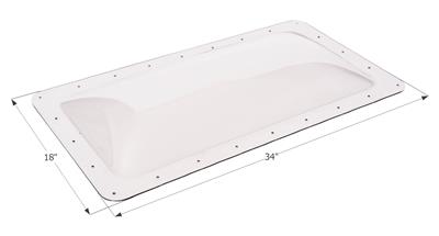 Icon Skylight 4" Bubble Type Dome Rectangular Clear Opening 14" x 30" - Young Farts RV Parts