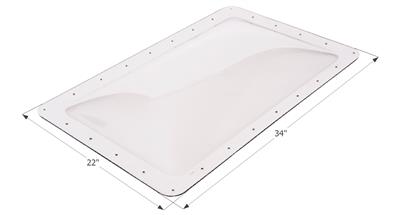 Icon Skylight 4" Bubble Type Dome Rectangular Clear Opening 18" x 30" - Young Farts RV Parts
