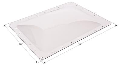 Icon Skylight 4" Bubble Type Dome Rectangular Clear Opening 22" x 30" - Young Farts RV Parts