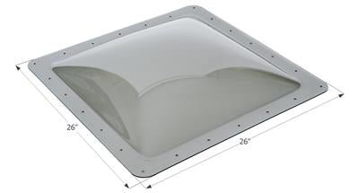 Icon Skylight 4" Bubble Type Dome Square Smoke Opening 22" x 22" - Young Farts RV Parts