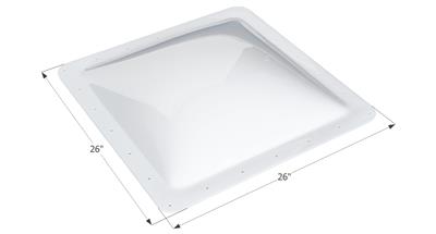 Icon Skylight 4" Bubble Type Dome Square White Opening 22" x 22" - Young Farts RV Parts