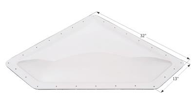 Icon Skylight 4" Bubble Type Neo Angle Clear Opening 10" x 28" - Young Farts RV Parts